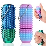 Camptrip 2 Stücke Little Ouchies Pain Fidget, Fidget Toys Erwachsene, Spiky Grippie Anti Stress Spielzeug, Stressabbau Schlüsselanhänger, ADHS Sensorik Spielzeug Geschenke(Grün)
