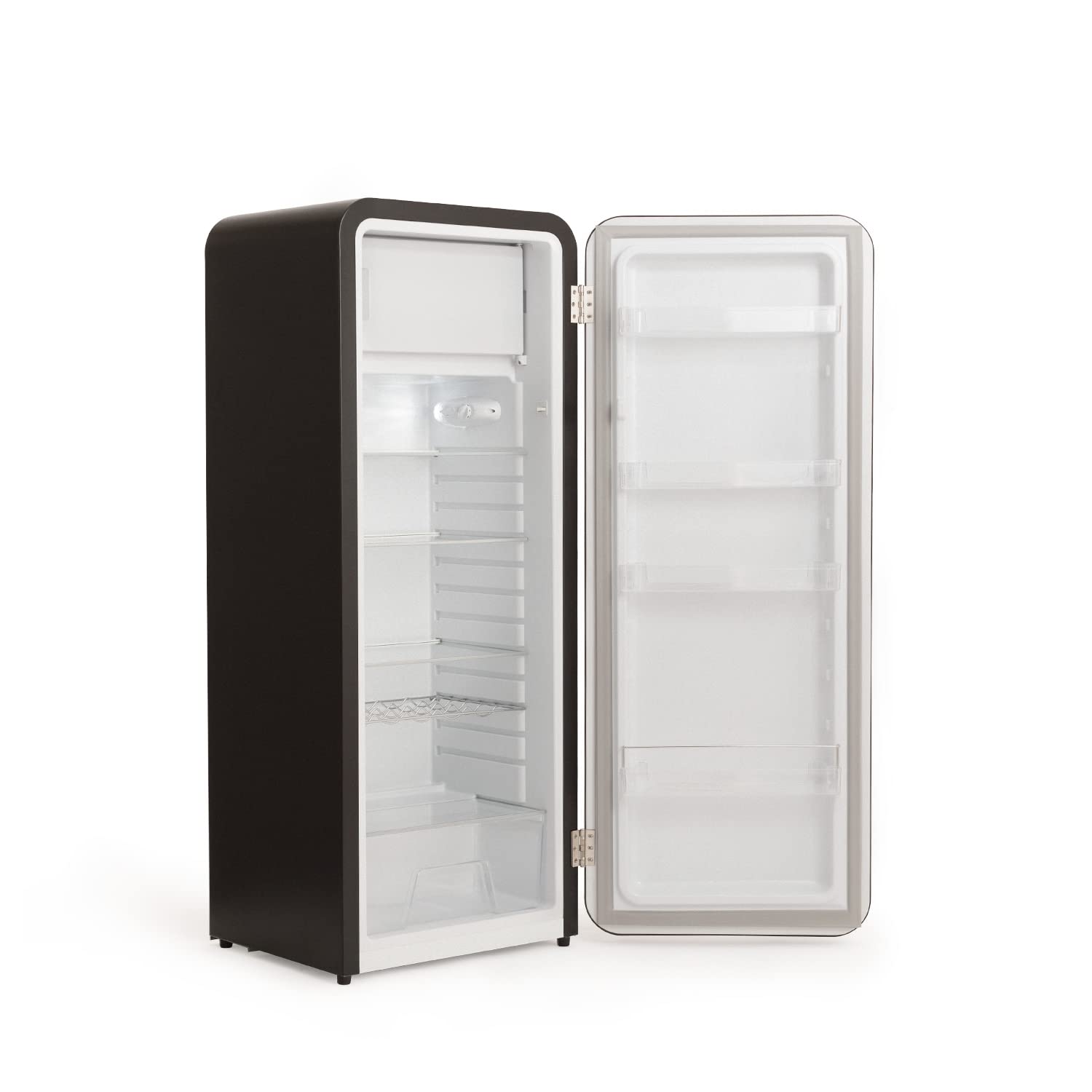 CREATE / RETRO FRIDGE 150 WOOD/Frigorífico blanco roto maneta madera con congelador 281L / 102W. bajo consumo. diseño vintage. 150cm. 3 estantes. regulador temperatura. botellero. 60x60x150cm — view 158