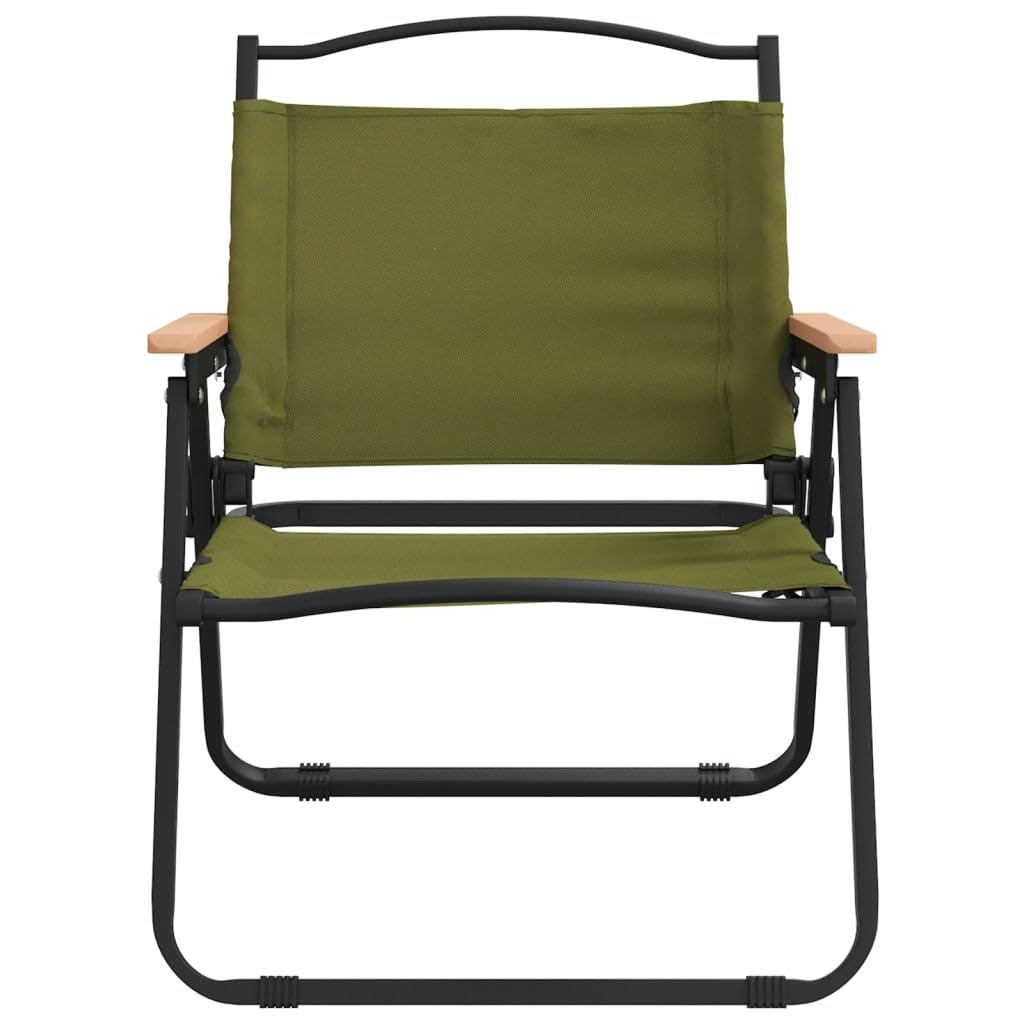Campingstühle 2er Set Grün 54x43x59 cm Klappstühle aus Oxford-Gewebe und Stahl Klappbar und Leicht für Strand Picknick Angeln Garten und Outdoor-Aktivitäten