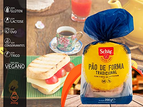 Kit 3 Pão Forma Tradicional Sem Glúten Vegano Schar 200g