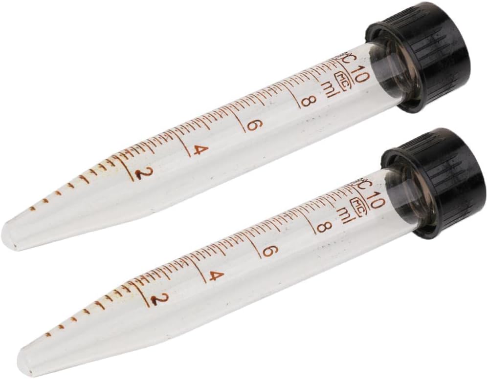 CALANDIS™ 2Pcs Glass Graduated Cylinder Centrifuge Tube Laboratory Test with Lid 10ml