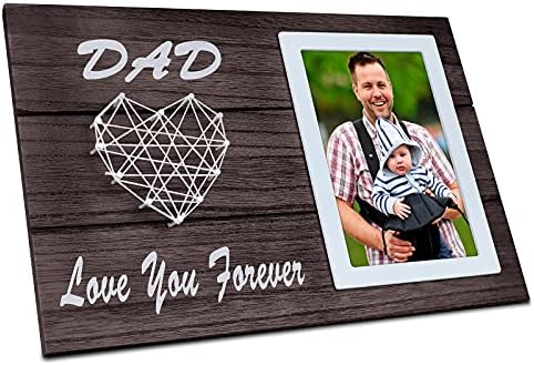 Gifts for Dad from Daughter Son Fathers Day Heart String Picture Frames 4x6 Photo for Dad, Stepdad, Father in Law, Birthday, Wedding, Thanksgiving, Valentines, New Year