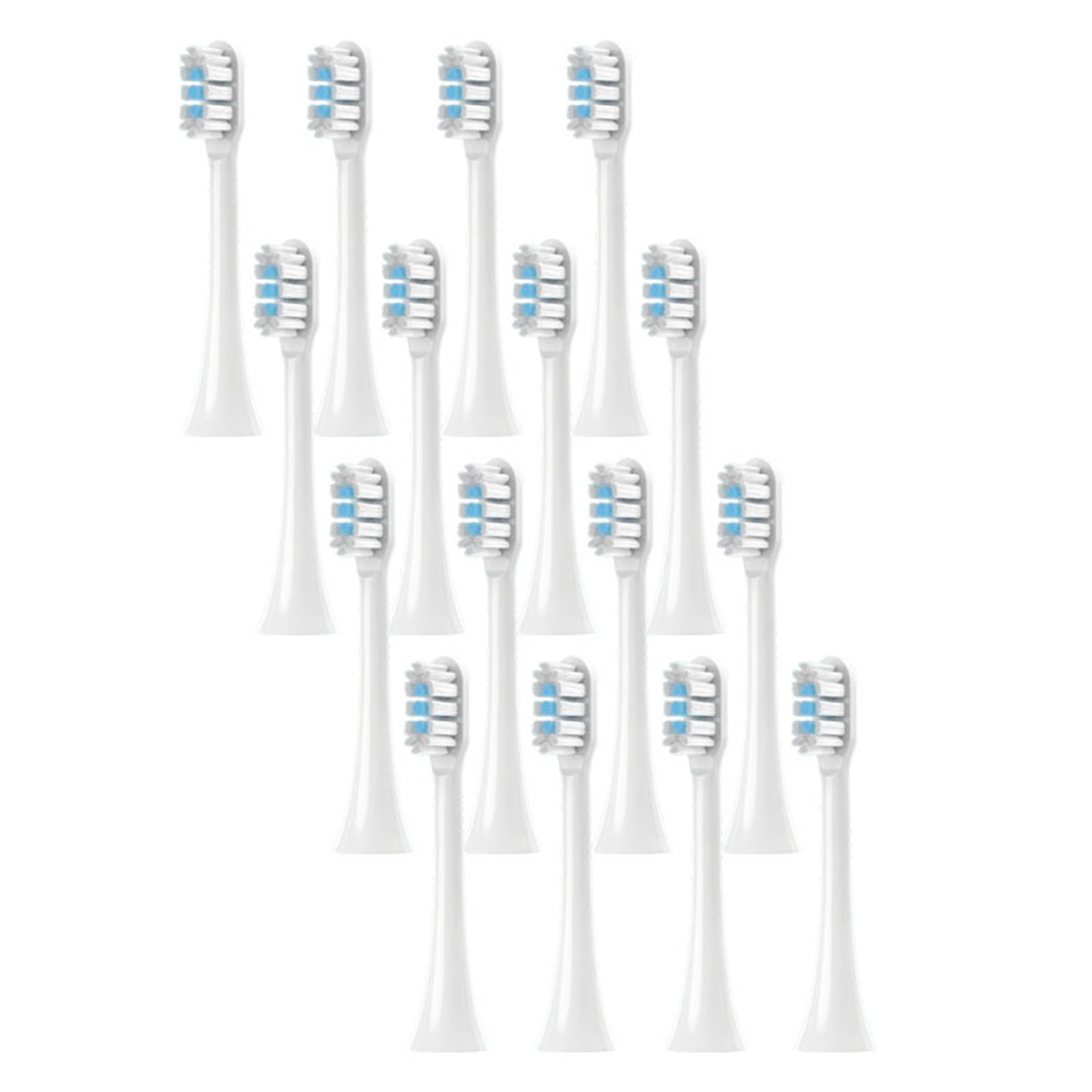 Zahnbürstenköpfe, kompatibel mit Xiaomi, T301 T302 T501 T501C | Erwachsenen-Bürstenköpfe mit weichen Borsten, aus Kunststoff(White blue-16PCS)