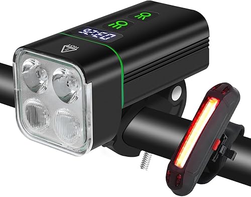Miniatura 9 de BORUiT Bike Lights for Night Riding, Bicycle Light Front Headlight and Back Taillight with 8+5 Light Modes, USB Rechargeable Bright Bike Headlights