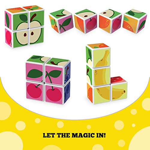 Geomag MAGICUBE Fruit 4 Cubes Magnétiques Blocs de Construction Éducatif pour Enfants dès avec 6 Idées de Construction Développe la Créativité et la Dextérité Fabriqué en Suisse - vue 6