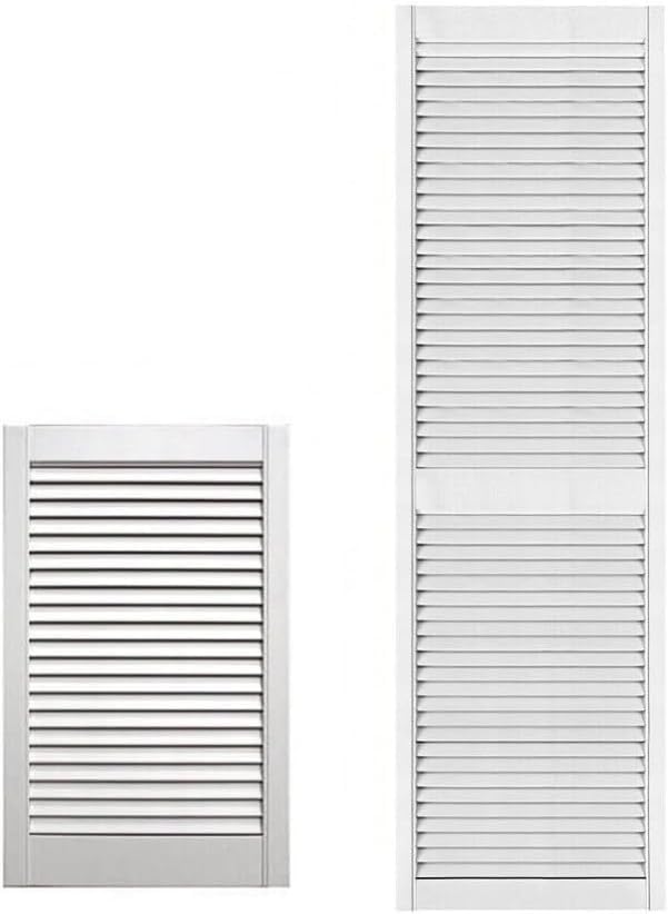 Wooden Louvre Door - Extra Smooth - White Double Coated - Sanded, Polished, Ready to Use - Internal Louvered Door for DIY, Wardrobe, Cupboard
