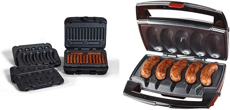 JOHNSONVILLE SIZZLING SAUSAGE GRILL Johnsonville BTG0500 Sizzling Sausage 3-in-1 Indoor Electric Grill, Large, Black & Johnsonville BTG0498 Sizzling Sausage Grill, OSFA, Black/Stainless
