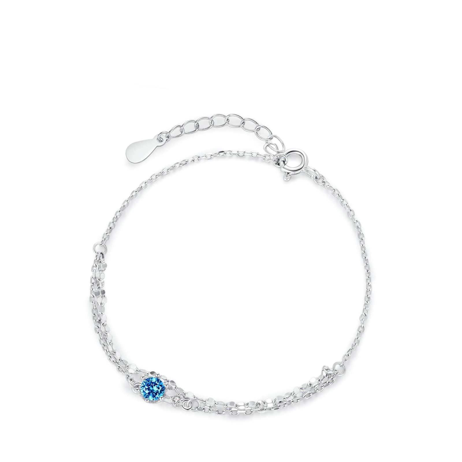 Pulseras para mujer, pulsera de novia, cadena de doble capa con topacio, regalos únicos para mujer