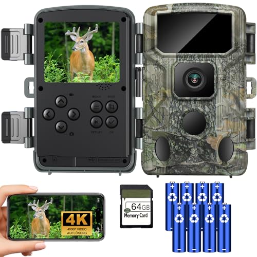 KJK Wildcamera, wifi, 4K 64MP met 64GB geheugenkaart
