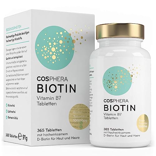 Biotin Tabletten - Hochdosiert mit 10.000 mcg D-Biotin...