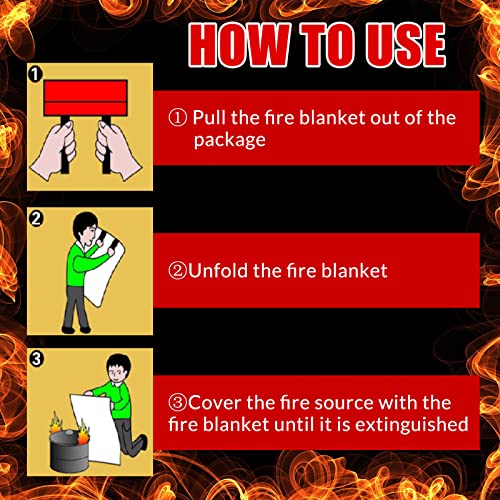 Image of Jerify 8 Pack Fire Blanket for Home Emergency Fire Blanket 47 x 47 Inch Kitchen Fire Suppression Blanket Fiberglass Fire Blanket Flame Retardant Protection and Heat Insulation (Red)