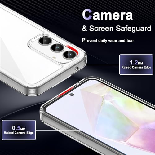 Image of Case for Samsung Galaxy A35 5G, Military Grade Drop Protection Phone Case, Yellowing Resistant, Anti-Scratch Hard PC Back, Shockproof Hard Ultra-Thin Protective Cover, Clear