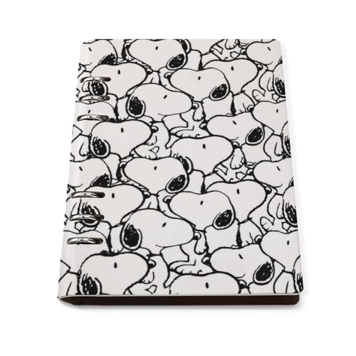 ノートブック スヌーピー PUレザー バインダーノート 手帳 ニメモ帳 日記帳 6穴 A5サイズ オフィス用品 文房具 差し替え可