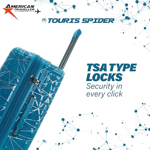 Image of Spider Trolley bag Single Small | Polycarbonate Hardshell | 8 Metallic | Large Polycarbonate Hardshell, Lightweight Expandable, 360 Rotatable Wheels, TSA Type Lock