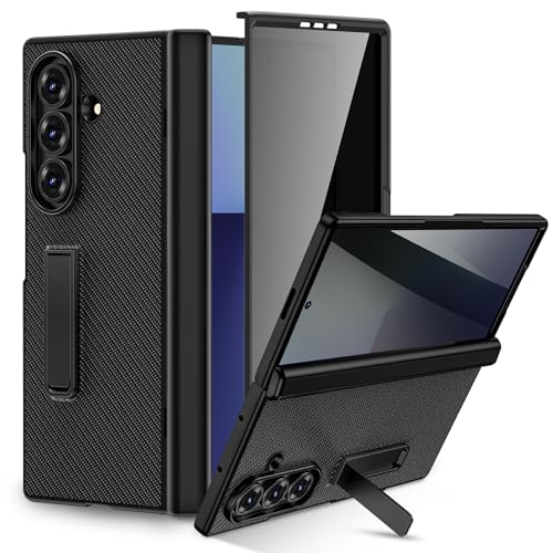 Ruky for Z Fold 7 Case with Kickstand, Privacy Screen Protector, Carbon | Full Body Case with Magnetic Hinge Protection PU Leather Protective Case for Samsung Galaxy Z Fold 7 5G, Carbon - image 1
