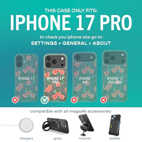 Image of Smartish iPhone 17 Pro MagSafe Clear Case - Gripmunk Magnetic Slim Case [Lightweight + Protective] Anti-Yellowing Thin Grip Clear Cover for Apple iPhone 17 Pro - Tropical