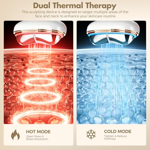 Red Light Therapy for Face, Electric Gua Sha Facial Massager, Microcurrent Facial Device for Tightening & Lifting, Warm Compress for Better Skincare Absorption & Cold Compress for Depuffing - Image 4