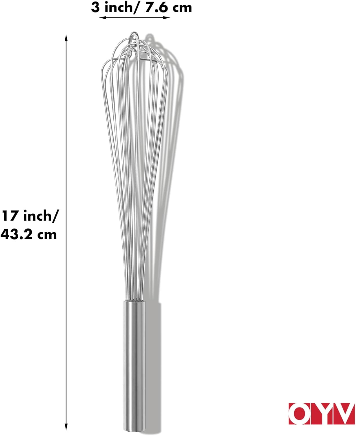 18/10 Stainless Steel Large Whisk, 17" Commercial Heavy Duty Whisk for Whipping Eggs, Mixing Batter, Making Sauces, Long Wisk Dishwasher Safe - Image 7