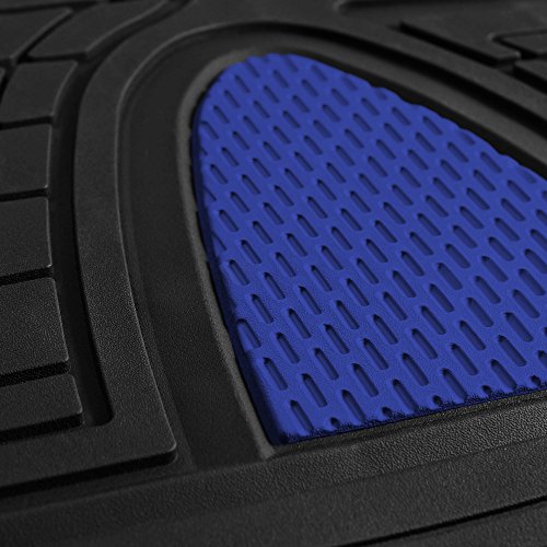 Automotive Floor Mats Blue Universal Fit Heavy Duty Rubber Fits Most Cars, Suvs, And Trucks, Full Set Trim To Fit Fh Group F11311Blue #TOP4