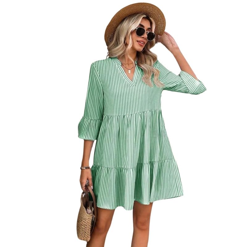 Women's Ruffle Sleeve Short Dress – Comfortable & Lightweight