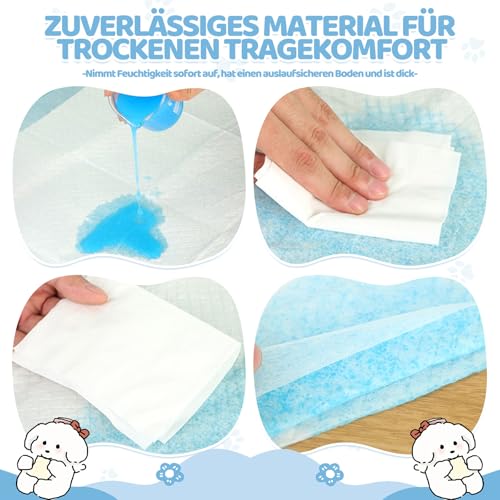 100 Stück PIPI Matten für Hunde, 33x45cm Welpen Unterlagen Trainingspads, Auslaufsicheres 5 Lagiges Design, Super Saugfähige Oberfläche, Welpenunterlagen Einweg für Kranke und Inkontinente Tiere