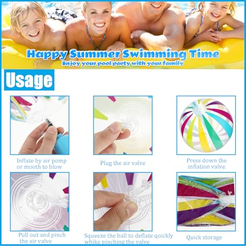 Wasserball Aufblasbar Strandball für Kinder Erwachsene,107cm Beachbälle Super Groß Aufblasbare Wasserbälle,Strandbälle,Beach Ball Bälle Gummi,Schwimmbad Party Balll für Sommer Pool Wasserspielzeug