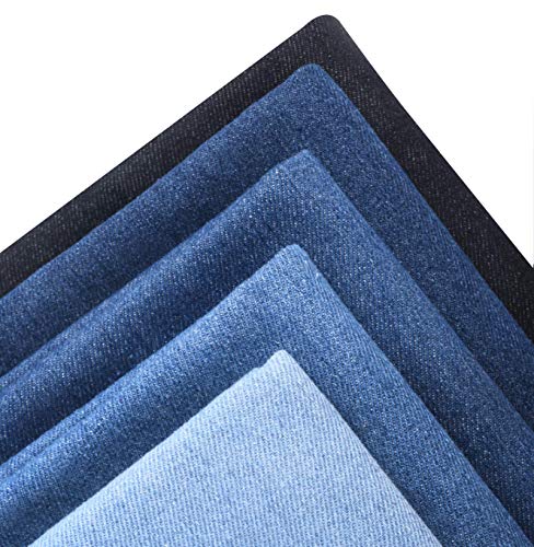 LILIJD Tissu Denim pour Jeans Tissu De Denim Lavé, Coton Pur épais, Tissu De Couture 60 Pouces, Utilisé pour Les Jeans, Vestes en Denim(Color:Le Noir) Cover