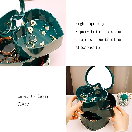 Joyero de corazón para pendientes y anillos: estuche organizador de joyas para mujer 7