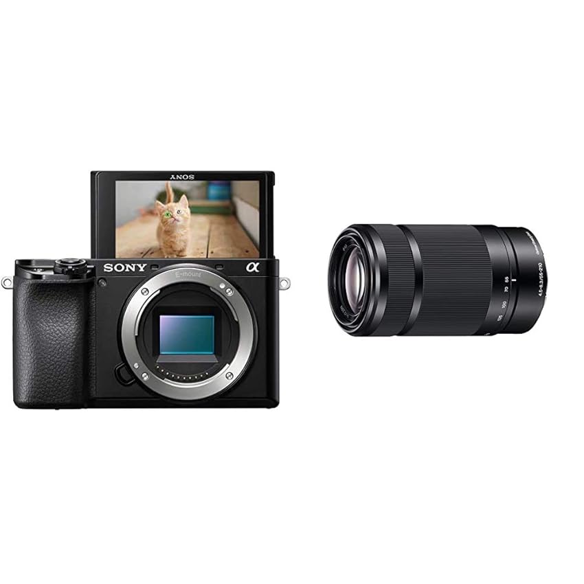 Immagine del prodotto Sony Alpha 6100 - Fotocamera Digitale Mirrorless ad Obiettivi Intercambiabili + Obiettivo con Zoom 55-210mm F4.5-6.3, Stabilizzatore ottico, Mirrorless APS-C, Attacco E, SEL55210B, Nero