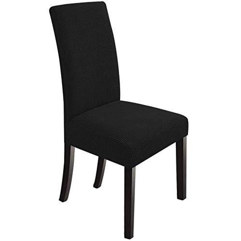 Housse de chaise dossier haut noire : tissu imperméable et résistant de qualité