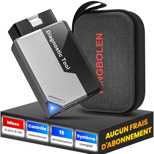 KINGBOLEN Ediag Elite Valise Diagnostic Auto Multimarque, OBD2 Diagnostic Voiture Français avec Test Actif, 15+ Services, Tous Les systèmes Diagnostic pour...