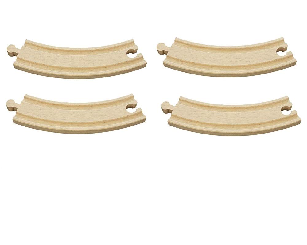 Wooden Railway Train Track Expansion Pack - Compatible with Thomas Brio Bigjigs Wooden Railway System (17cm Curve Track)