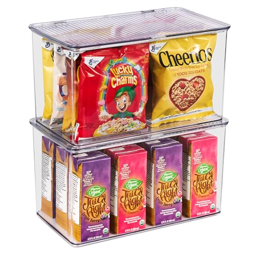 Sorbus Durable Plastic Storage Bins with Lids- Stackable Refrigerator Organizer Bins- MultiPurpose & Versatile- Lightwei - Additional View