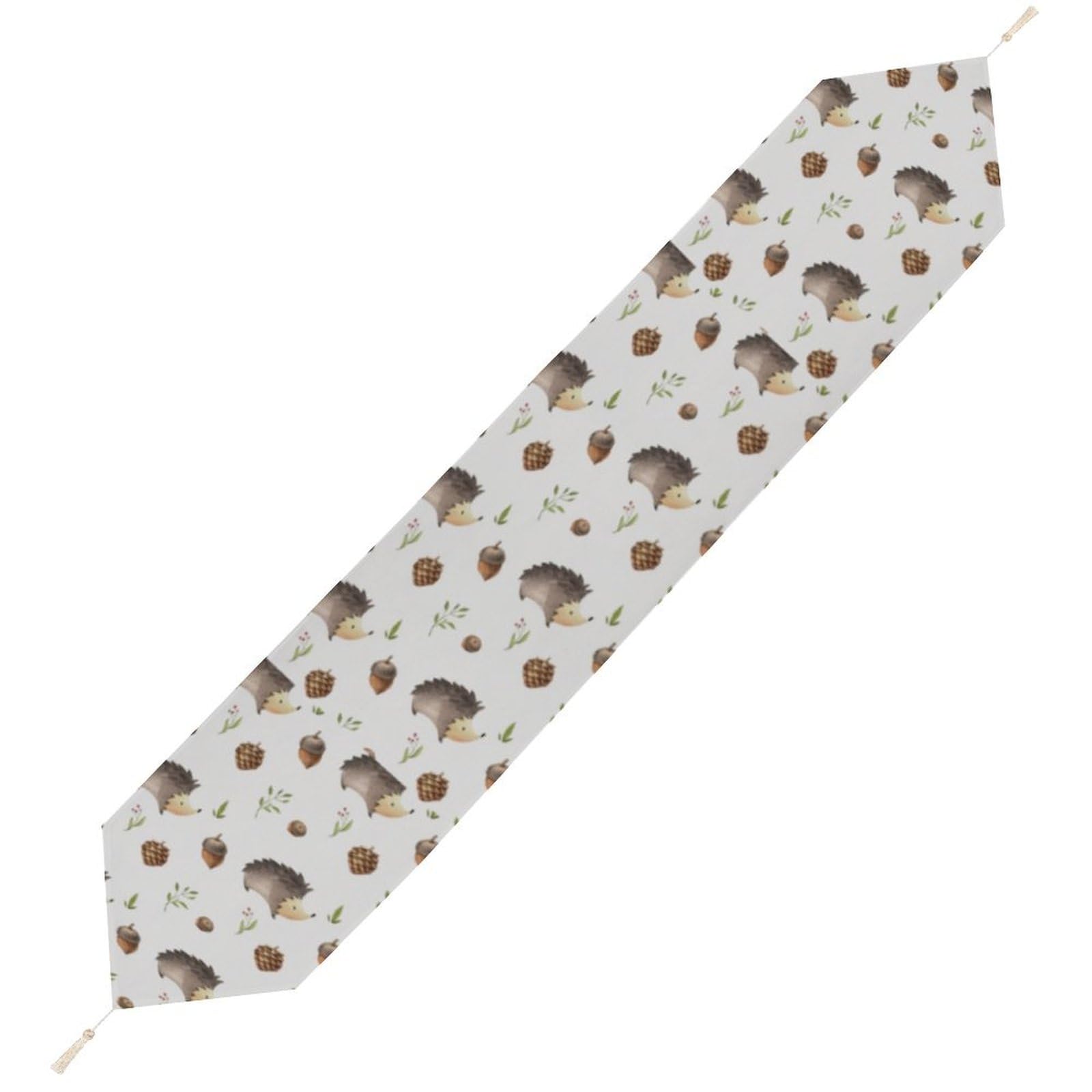 JZemdybill 178*33cm Table Runner with Tassel, Hedgehog Table Runner, Table Decoration for Kitchen, Party, Restaurant