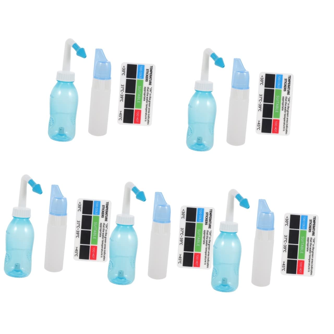 Healeved 5sets Nasale Riscossione e Spray Irrigatore Nasale Portatile Per Respiratorie Include e Termometro Adesivo