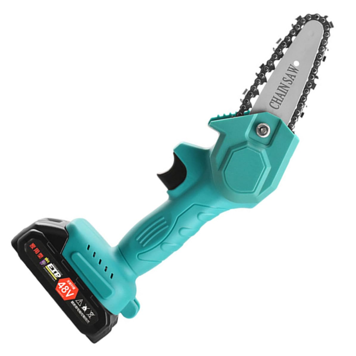 Mini Motosega Elettrica 48v senza Fili, Impugnatura Comoda, Verde