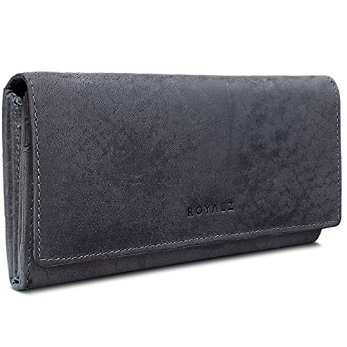 Porte-monnaie cuir anti-piratage RFID pour femme avec 11 compartiments cartes ROYALZ