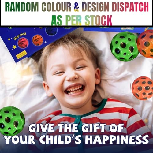 Image of GRAPHENE Moon Ball-High Bounce Rubber Jump Space Pop Bouncing Stress Relief Jumping Children Sensory Athlete Training Ball Pets Outdoor Indoor Play Multicolour (Pack of 1)