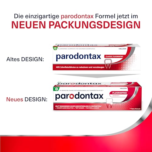 Parodontax Classic Fluoridfrei Zahnpasta, 1x75ml, hilft Zahnfleischbluten zu reduzieren und vorzubeugen
