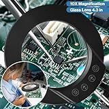 Cadrim LED magnifying glass with light and stand, 10X Magnifier Desk Lamp, 5 Adjustable Color Modes, Metal clip, Swing arm, LED Magnifier Lamp for Reading, Repair, Crafts - Image 5