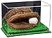 Better Display Cases Acrylic Baseball Catchers Glove Display Case with Mirror, Gold Risers and Turf Base (A011/V16)