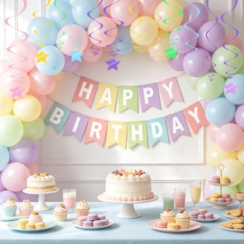 Image of BEISHIDA Pre-Strung Patel Happy Birthday Banner for Kids Boys Girls Birthday Supplies