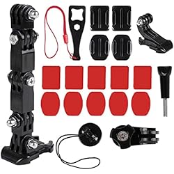 Camara Sony Para Casco De Moto Accesorios Cámara Acción, Casco para Kit de Montaje, Moto Camara Accesorios, Kit de Soporte de Mentón, per Action Camera Compatibile con GoPro 10/9/8/7/6/5/4, (Juego de 20 Piezas)