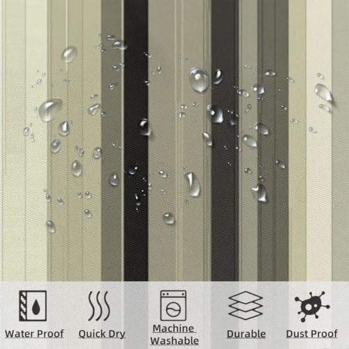 Rideau de douche 100x200 rayé imperméable en polyester pour baignoire chic - 3