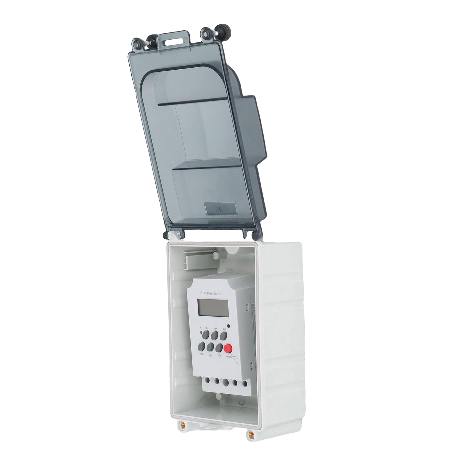Timer Programmabile per Pompa Piscina, Interruttore Esterno | Timer per Pompa Acqua, ABS+PC, IP67 Antipioggia, 28 Programmi, Display LCD