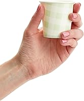 Vista 4 de Sparkle and Bash Gingham Cups - 100 Pack, 4 oz, Pastel Gingham - Mini Disposable Paper Cup for Espresso Shots - Pastel Disposable Coffee Cups Pastel