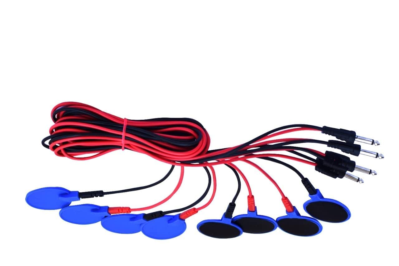 Jammy johns Njvj 4 Channel Tens Machine Accessories Combo Kit With Set Of 4 Wires,8 Pads Physiotherapy Device Pain Relief|Tens 4 Channel Leads&Pads Pack Of(4 Leads&8 Pads)-image-23