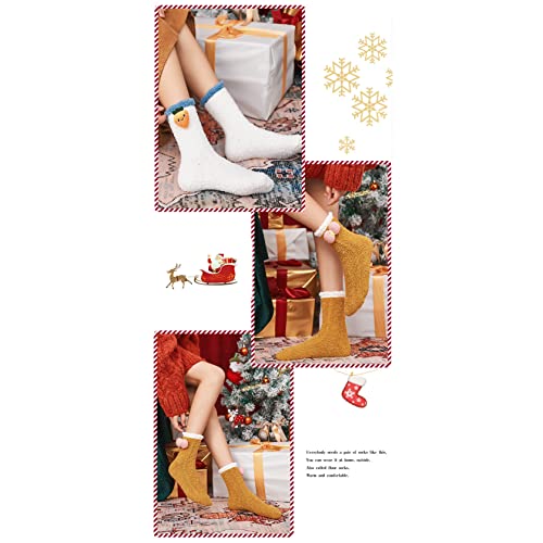 NCDUANSAN Christmas coral velvet sock girl gift floor socks thick kawaii Christmas socks4
