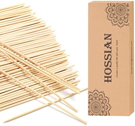 HOSSIAN 100PCS Reed Diffuser Sticks-Natural Rattan Wood Sticks Reed diffusers-Reed Sticks-Replacement for Aroma Fragrance Reeds for Essential Oil diffusers Refills (7"*3mm Primary Color)