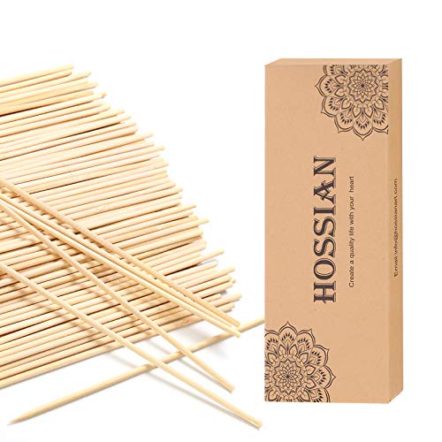 HOSSIAN 100PCS Reed Diffuser Sticks-Natural Rattan Sticks Reed diffusers-Diffuser Replacement Sticks for Aroma Fragrance Reeds for Essential Oil diffusers Refills (7″*3mm Primary Color)